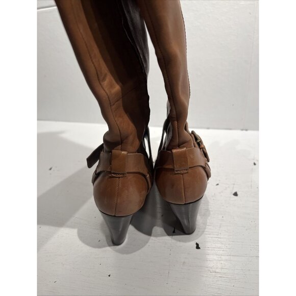 CLARKS 63088 Mission Brynn Womens Size 6.5 Brown Leather Knee High Boots Bootie - Picture 4 of 14